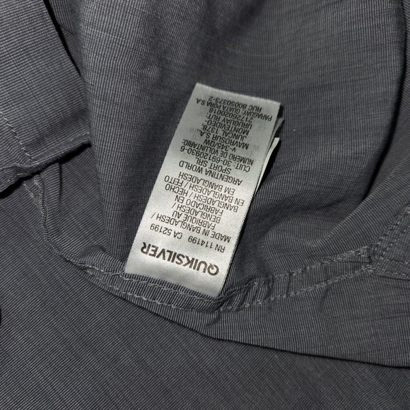 Quiksilver Shirt Adult Extra Large Regular Fit Men's Pocket Short Sleeve - Picture 5 of 7